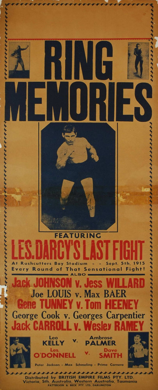 "Ring Memories". Featuring Les Darcy's Last Fight [Boxing Movie]