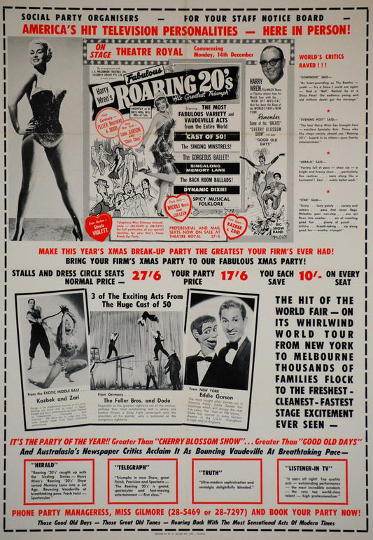 Harry Wren's "Roaring 20s," Theatre Royal [Sydney]